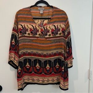 World Market Earth Toned Hippie Boho Tunic Small/Medium